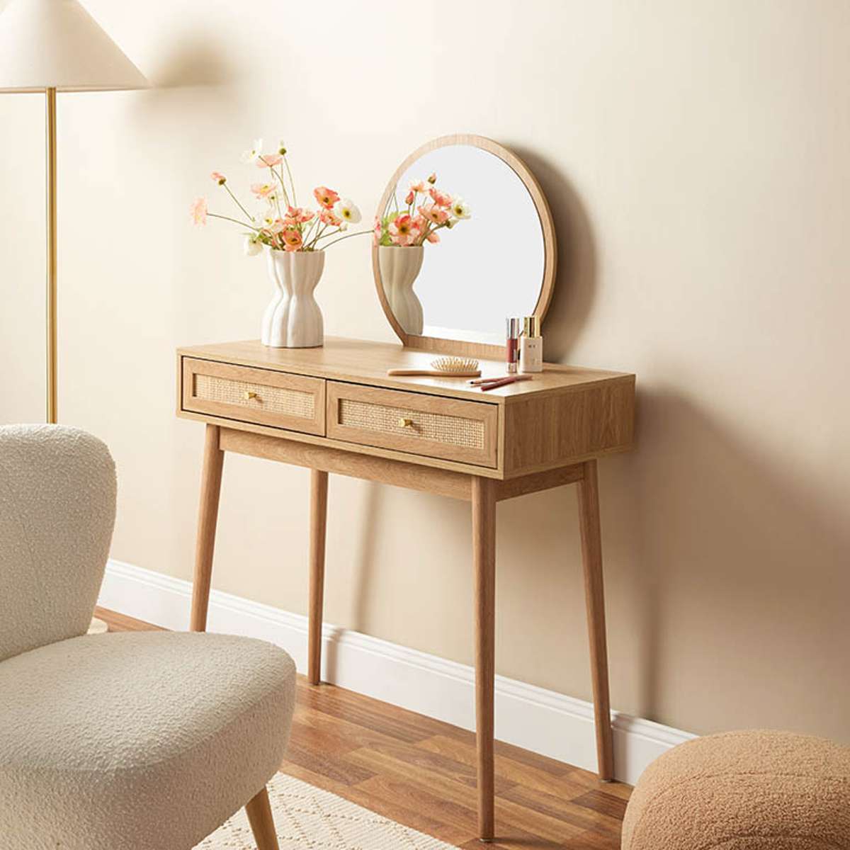 Noosa Rattan Make-Up Table - Natural