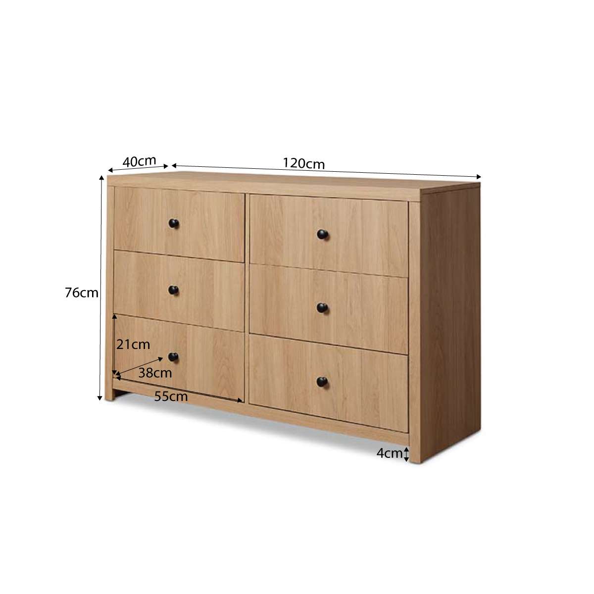 Portland Six Drawer - Natural