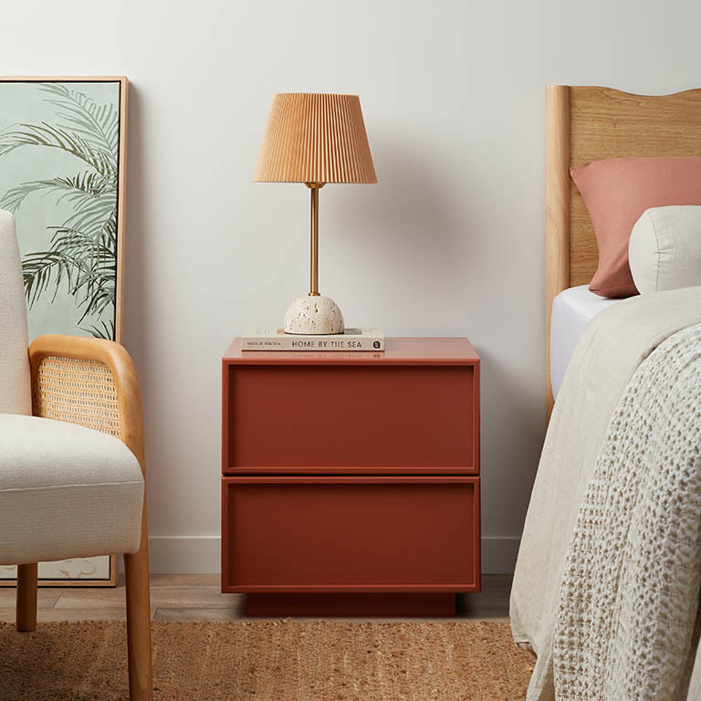 Osaka Bedside Table - Brick
