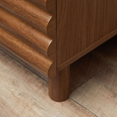Theodore Ribbed Bedside Table - Walnut