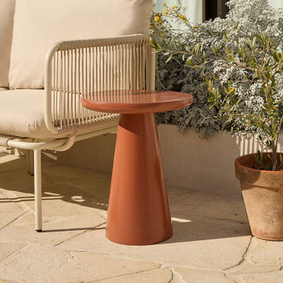 Leandro Outdoor Side Table - Clay Gloss Set of Two Bundle