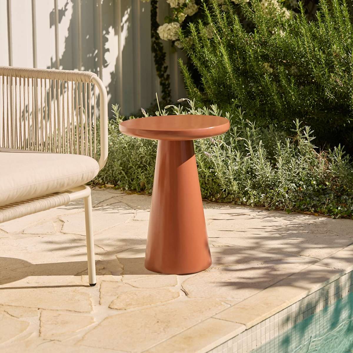 Leandro Outdoor Side Table - Clay Gloss