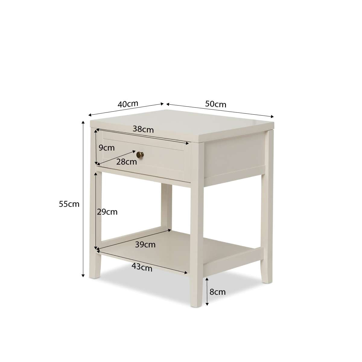 Cove Bedside Table - Beige