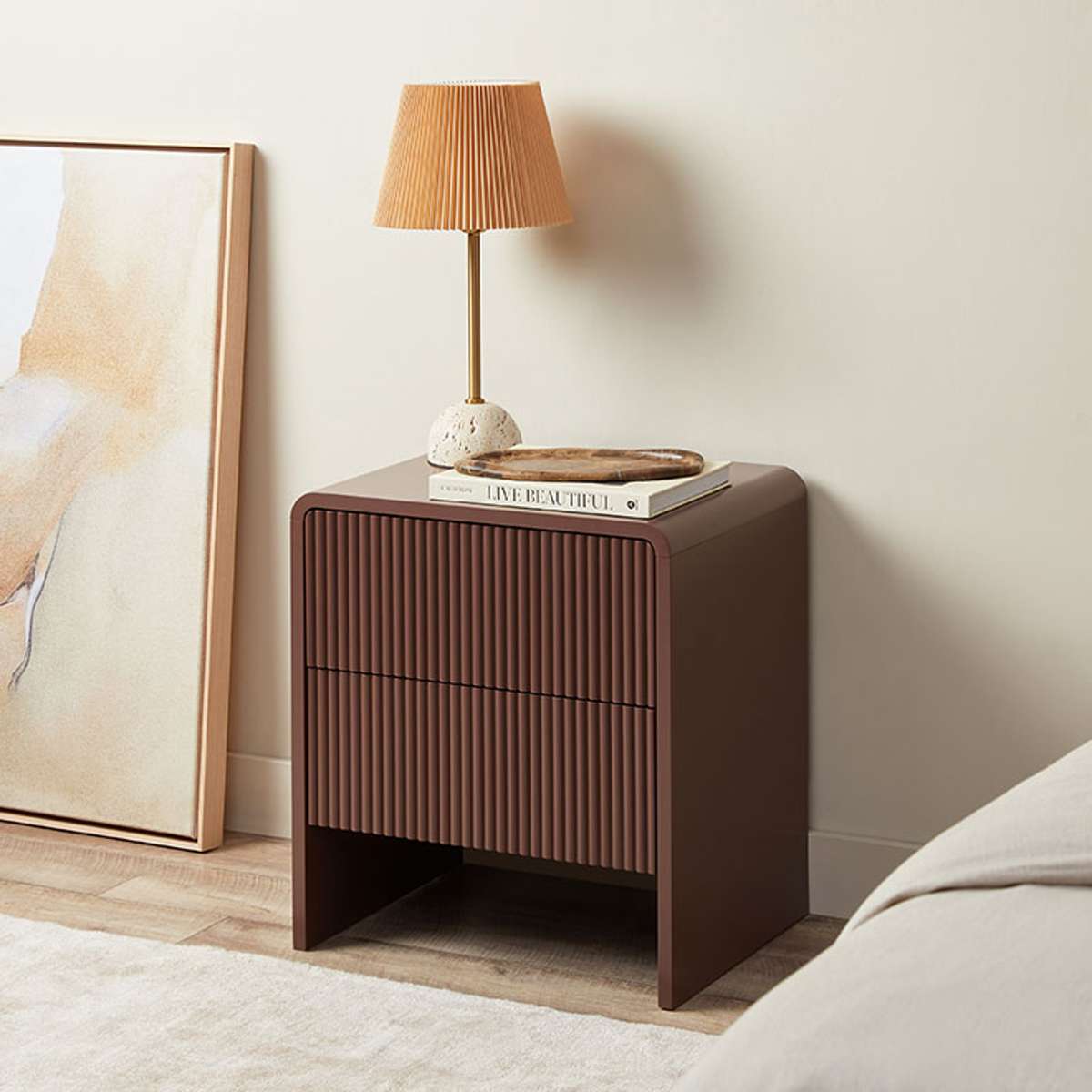 Majorca Bedside Table - Chocolate