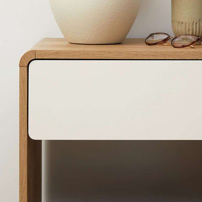Owen Bedside Table - Pecan/Beige