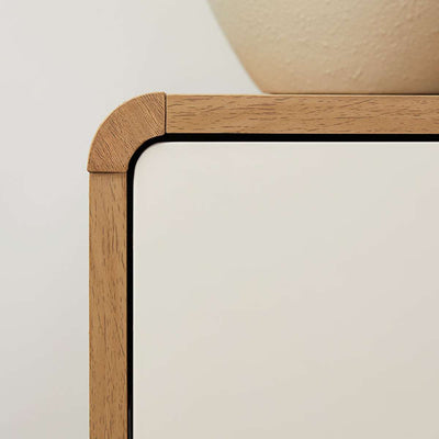 Owen Bedside Table - Pecan/Beige
