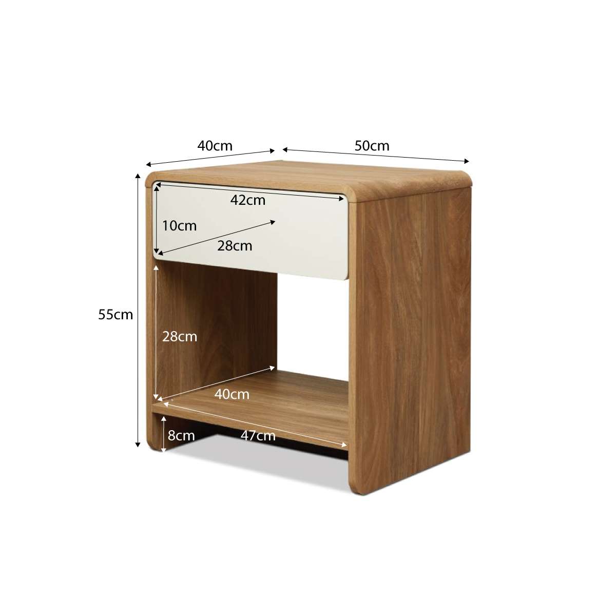 Owen Bedside Table - Pecan/Beige
