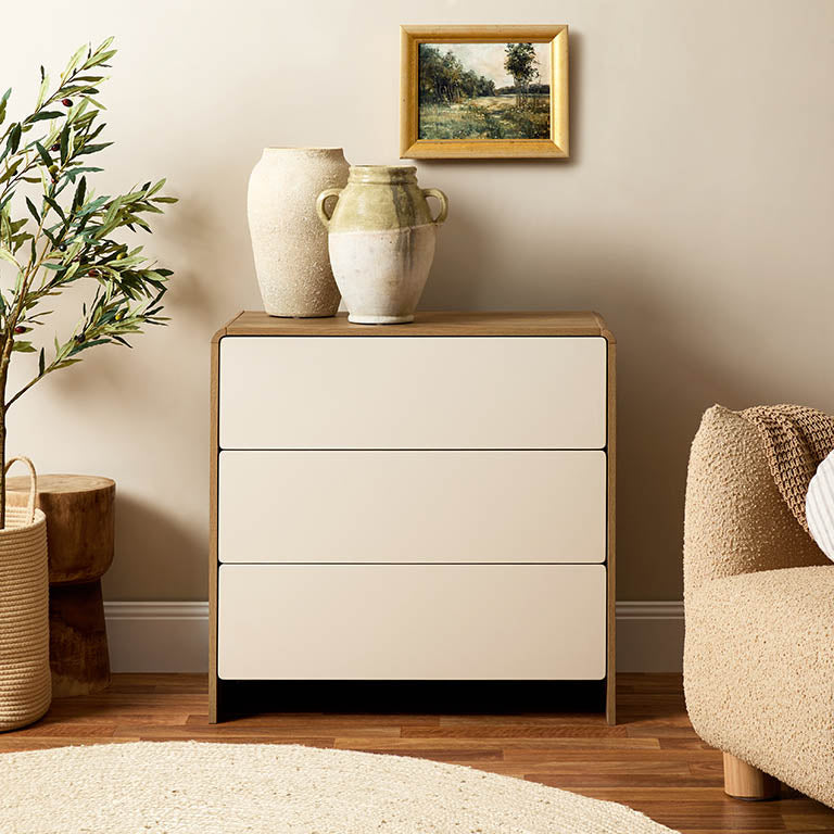 Owen Three Drawer - Pecan/Beige