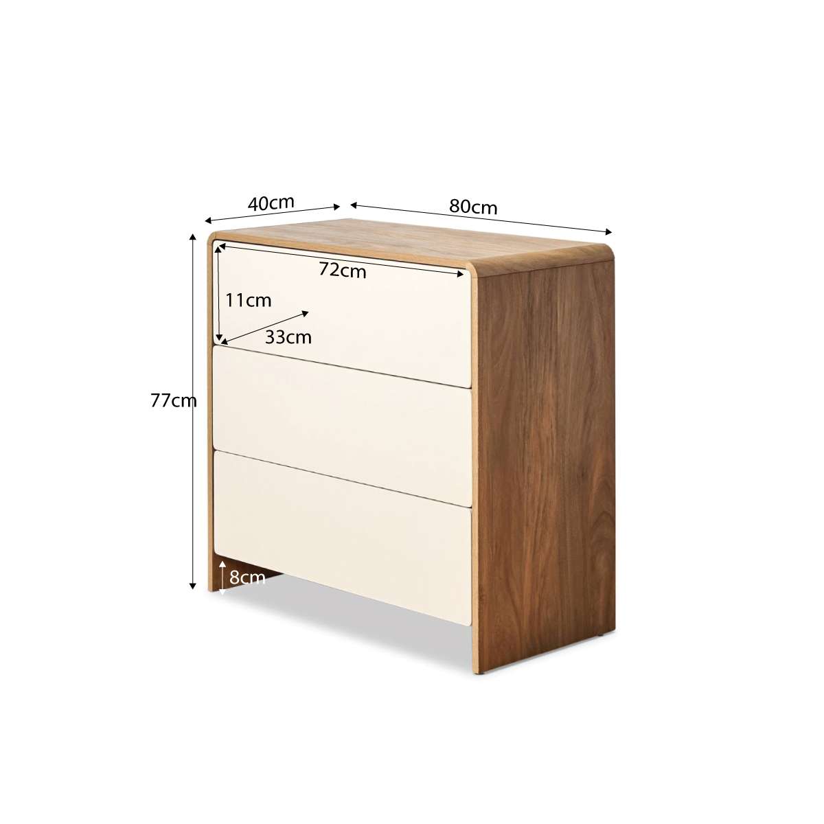 Owen Three Drawer - Pecan/Beige