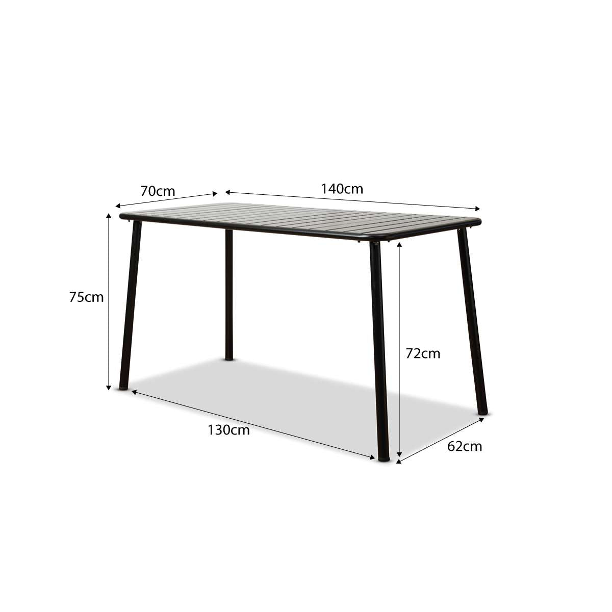 Ravello Outdoor Four Seater Dining Table - Black
