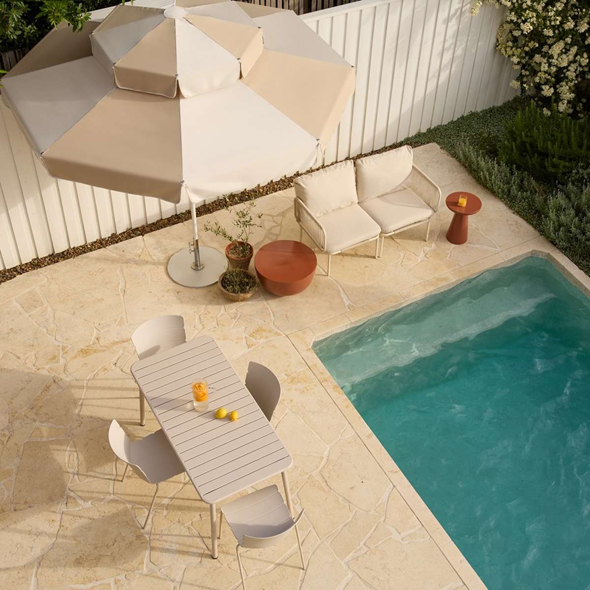 Ravello Outdoor Four Seater Dining Table - Beige