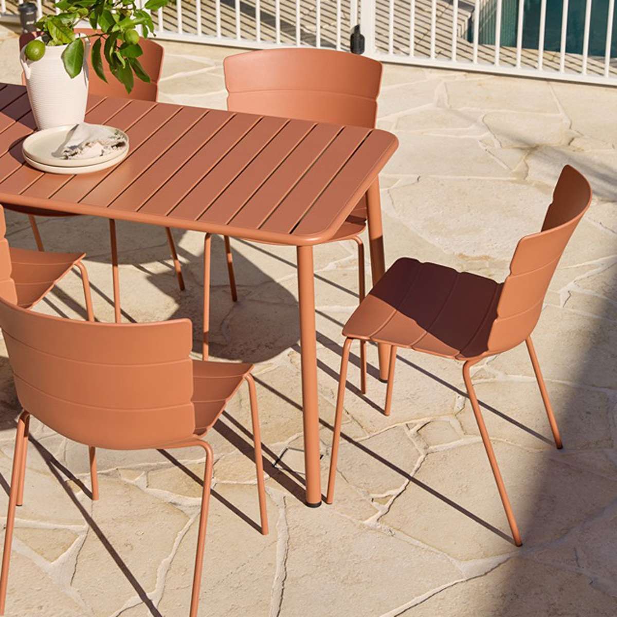Ravello Outdoor Four Seater Dining Table - Clay