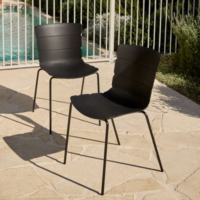 Ravello Outdoor Dining Chair - Black Set Of Six Bundle