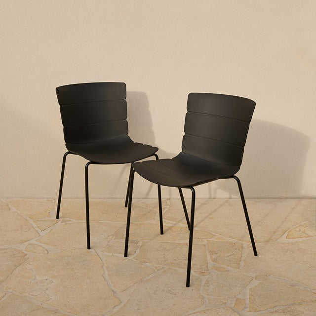 Ravello Outdoor Dining Chair - Set of Two - Black