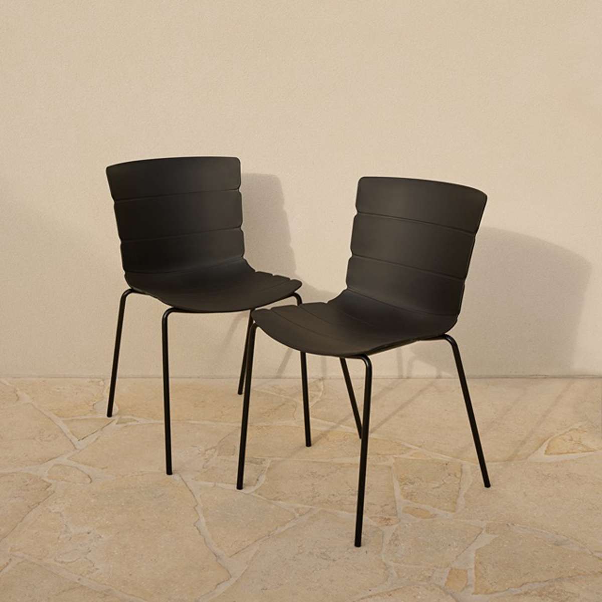 Ravello Outdoor Dining Chair - Black Set of Four Bundle