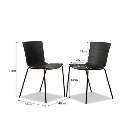 Ravello Outdoor Dining Chair - Black Set Of Six Bundle
