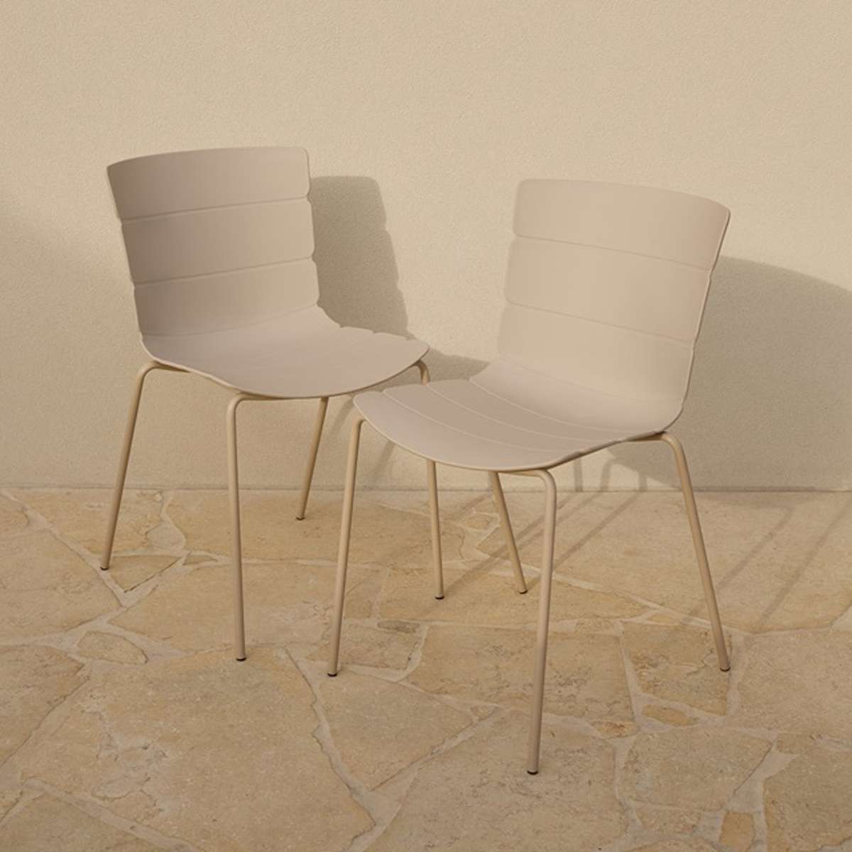 Ravello Outdoor Dining Chair - Beige Set of Four Bundle