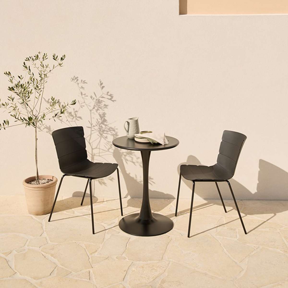 Ravello Outdoor Dining Chair - Set of Two - Black