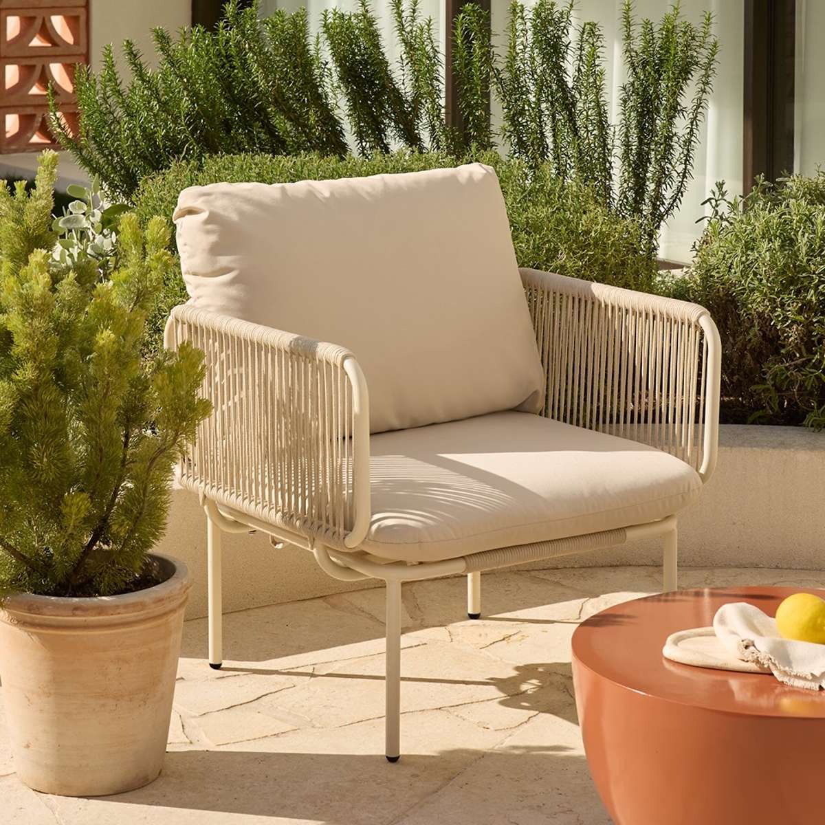 Sorrento Outdoor Armchair and Two Seater Two Piece Set - Beige