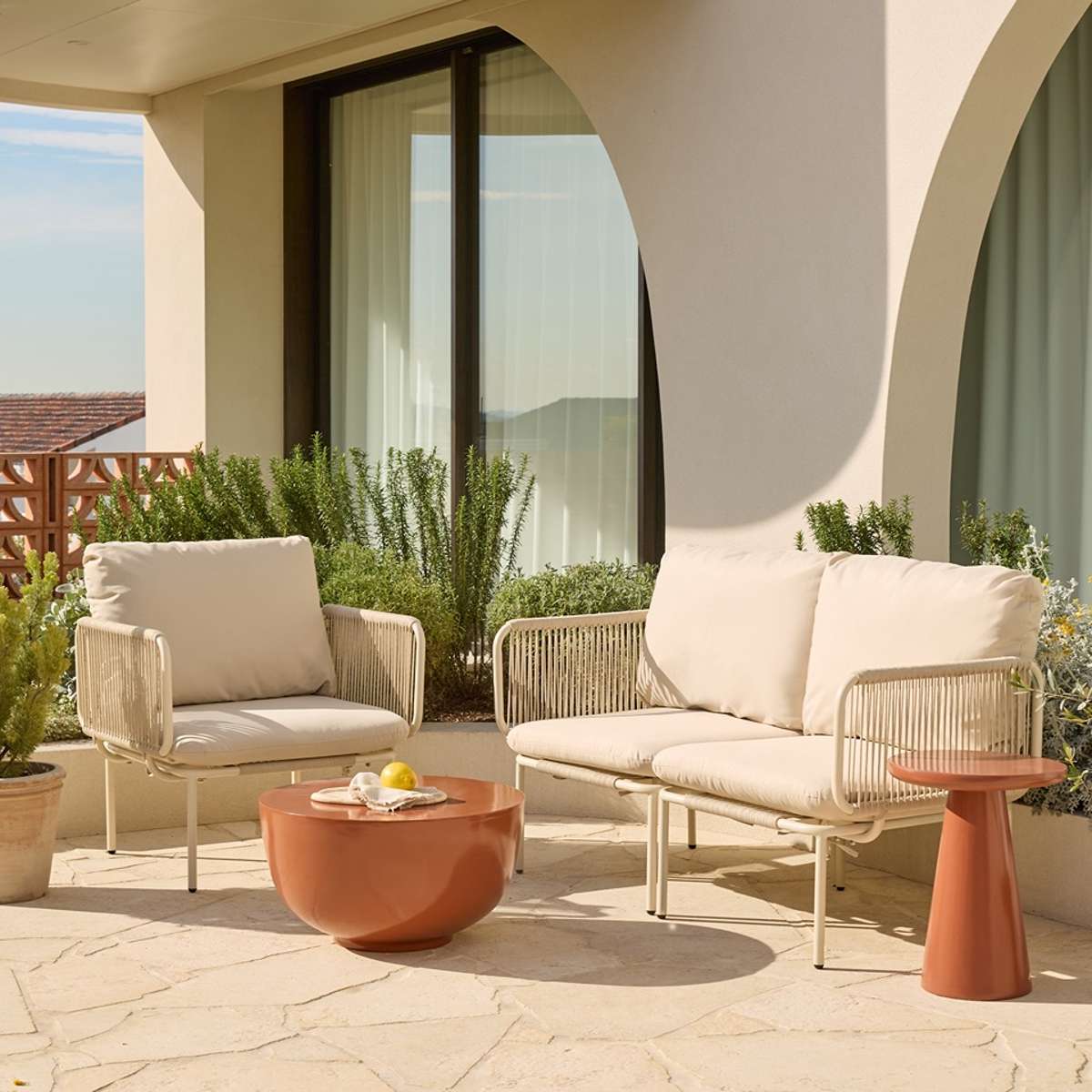 Leandro Outdoor Side Table - Clay Gloss