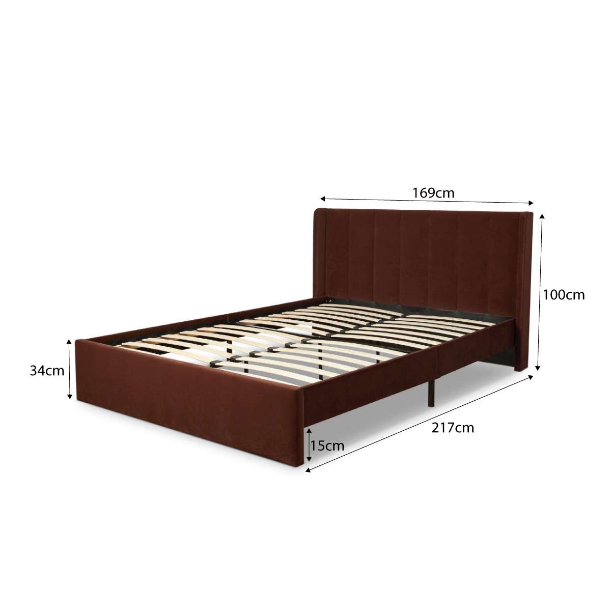 Quinn Queen Bed - Chocolate