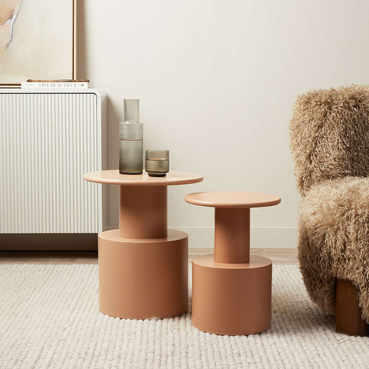 Zayne Side Table - Tan