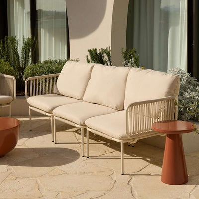 Sorrento Outdoor Armchair and Three Seater Three Piece Set  - Beige