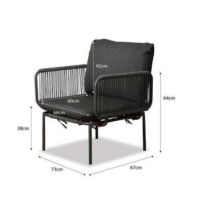 Sorrento Outdoor Armchair - Charcoal Set of Two Bundle