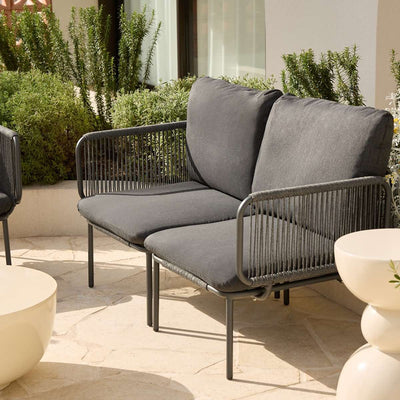 Sorrento Outdoor Armchair and Two Seater Two Piece Set - Charcoal