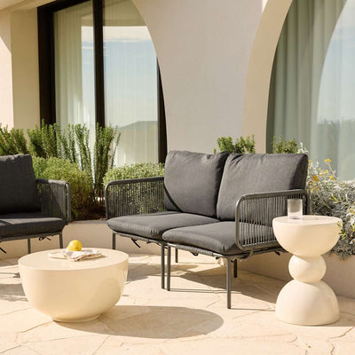 Emilio Outdoor Side Table - Beige Gloss