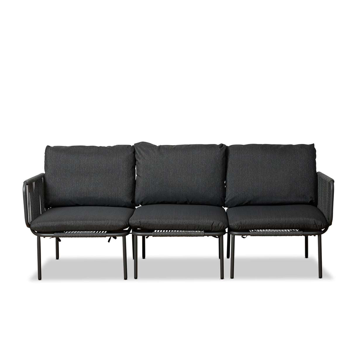 Sorrento Outdoor Three Seater Sofa - Charcoal