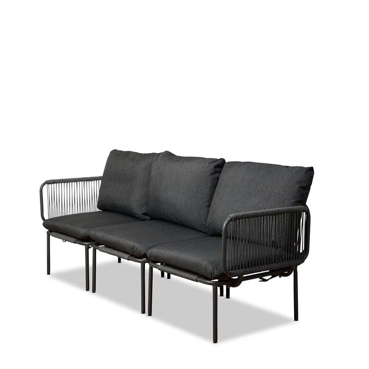 Sorrento Outdoor Three Seater Sofa - Charcoal