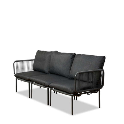 Sorrento Outdoor Three Seater Sofa - Charcoal