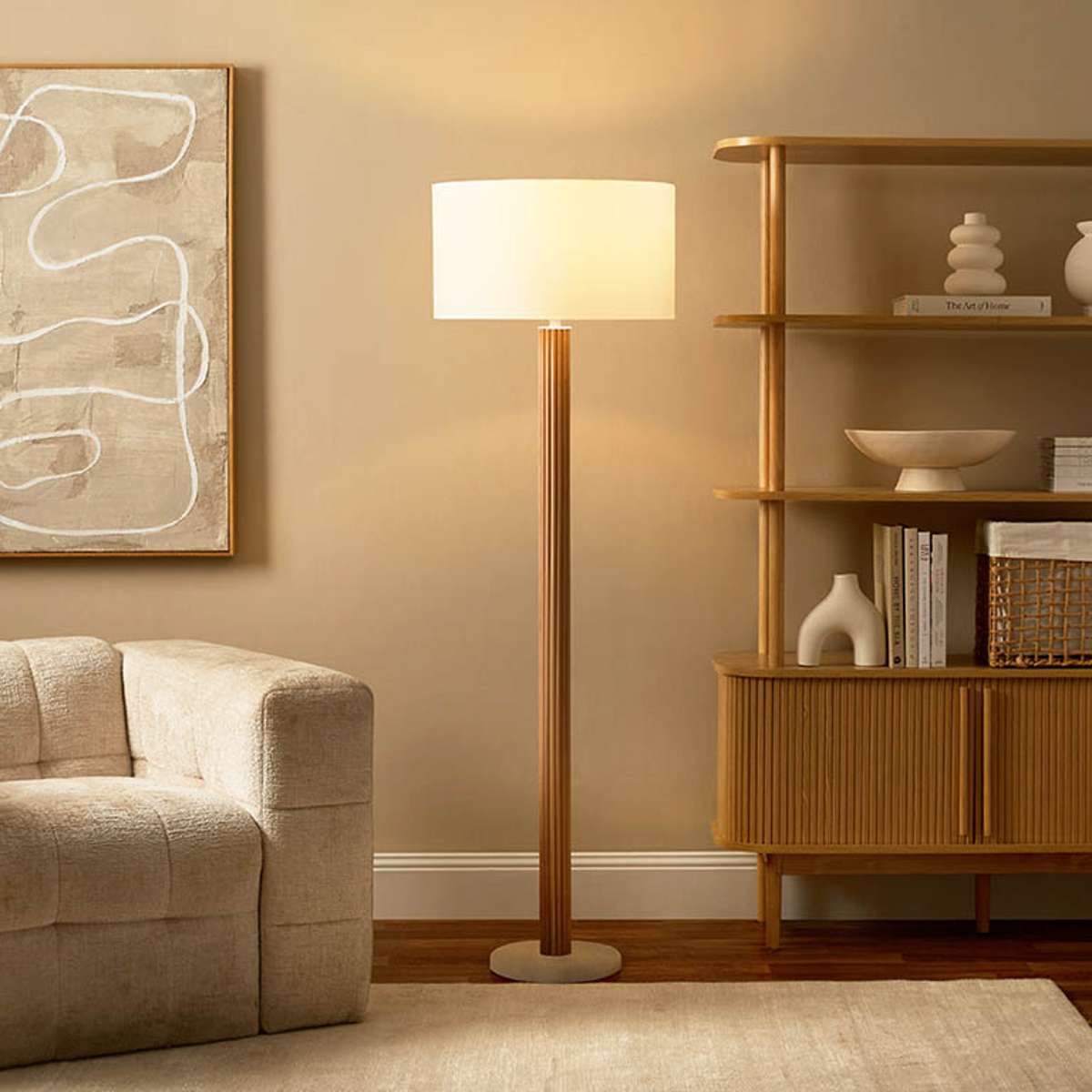Eve White Marble Two Piece Lamp Set