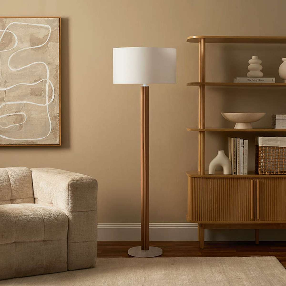 Eve White Marble Base Floor Lamp