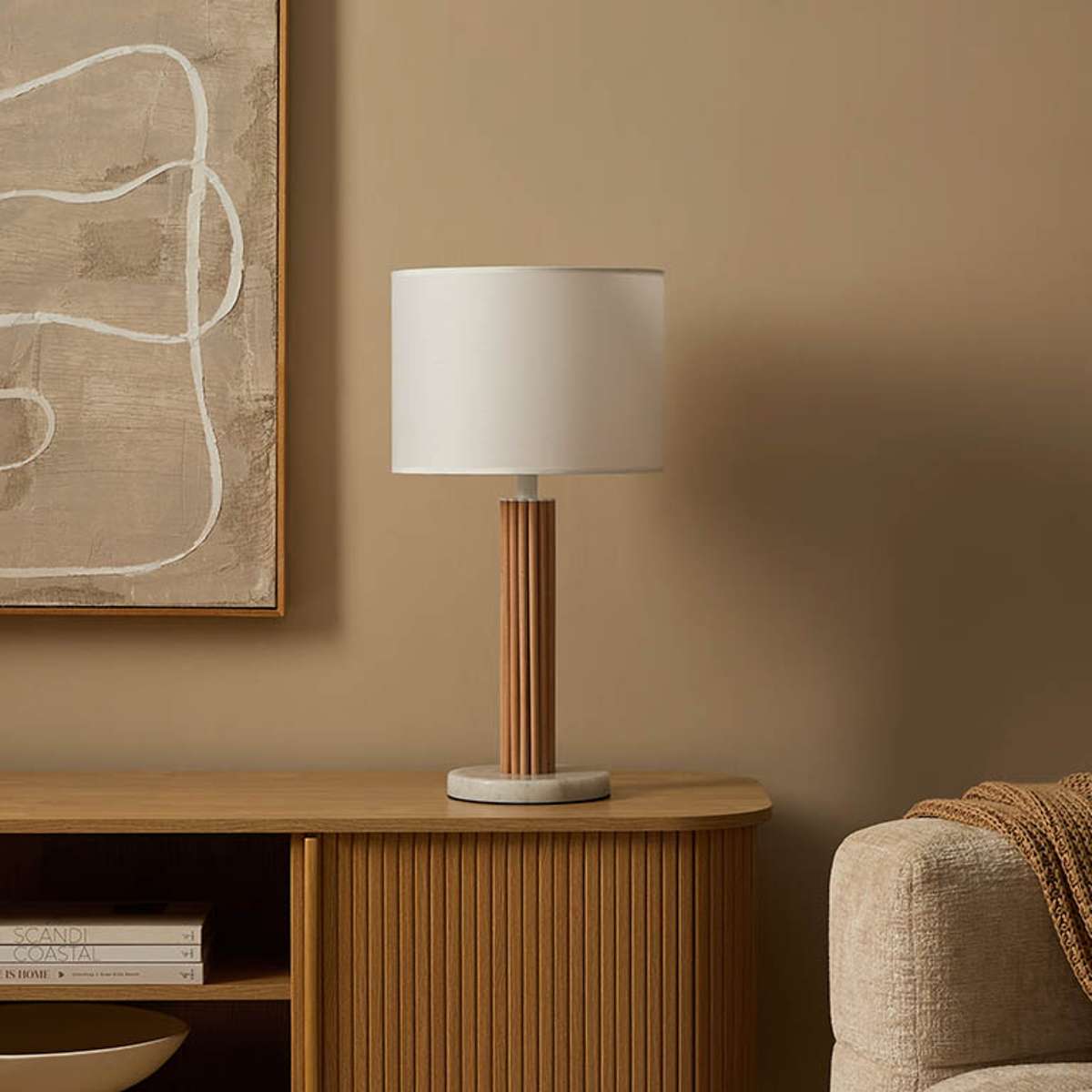 Eve White Marble Base Table Lamp