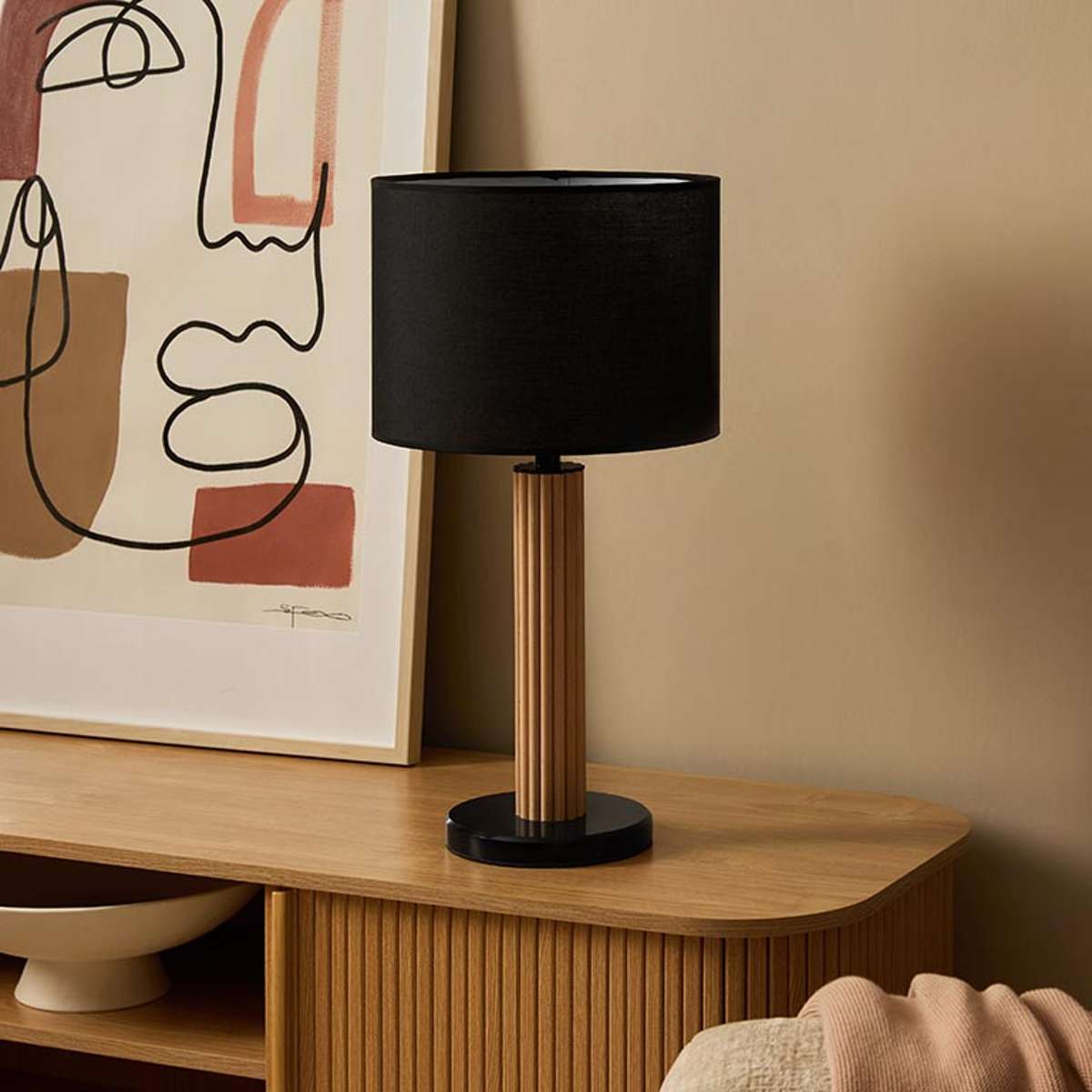 Eve Black Marble Base Table Lamp