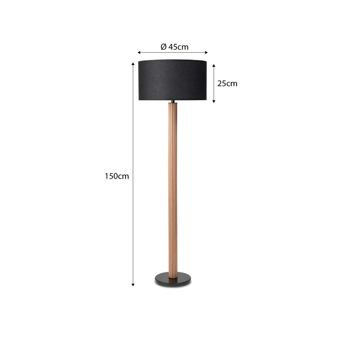 Eve Black Marble Base Floor Lamp