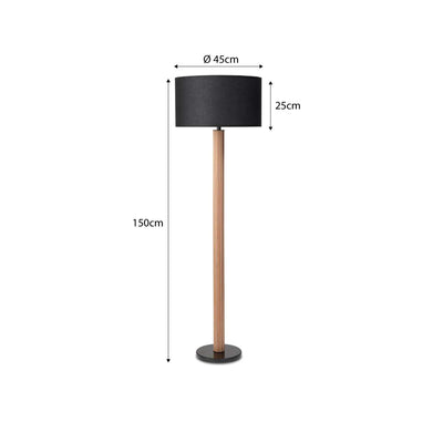 Eve Black Marble Base Floor Lamp