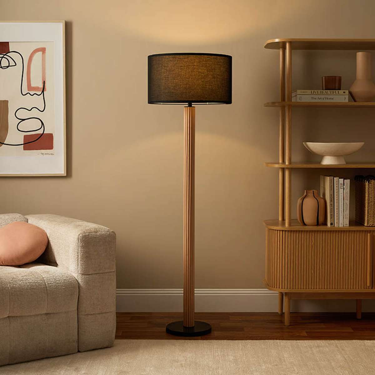 Eve Black Marble Two Piece Lamp Set