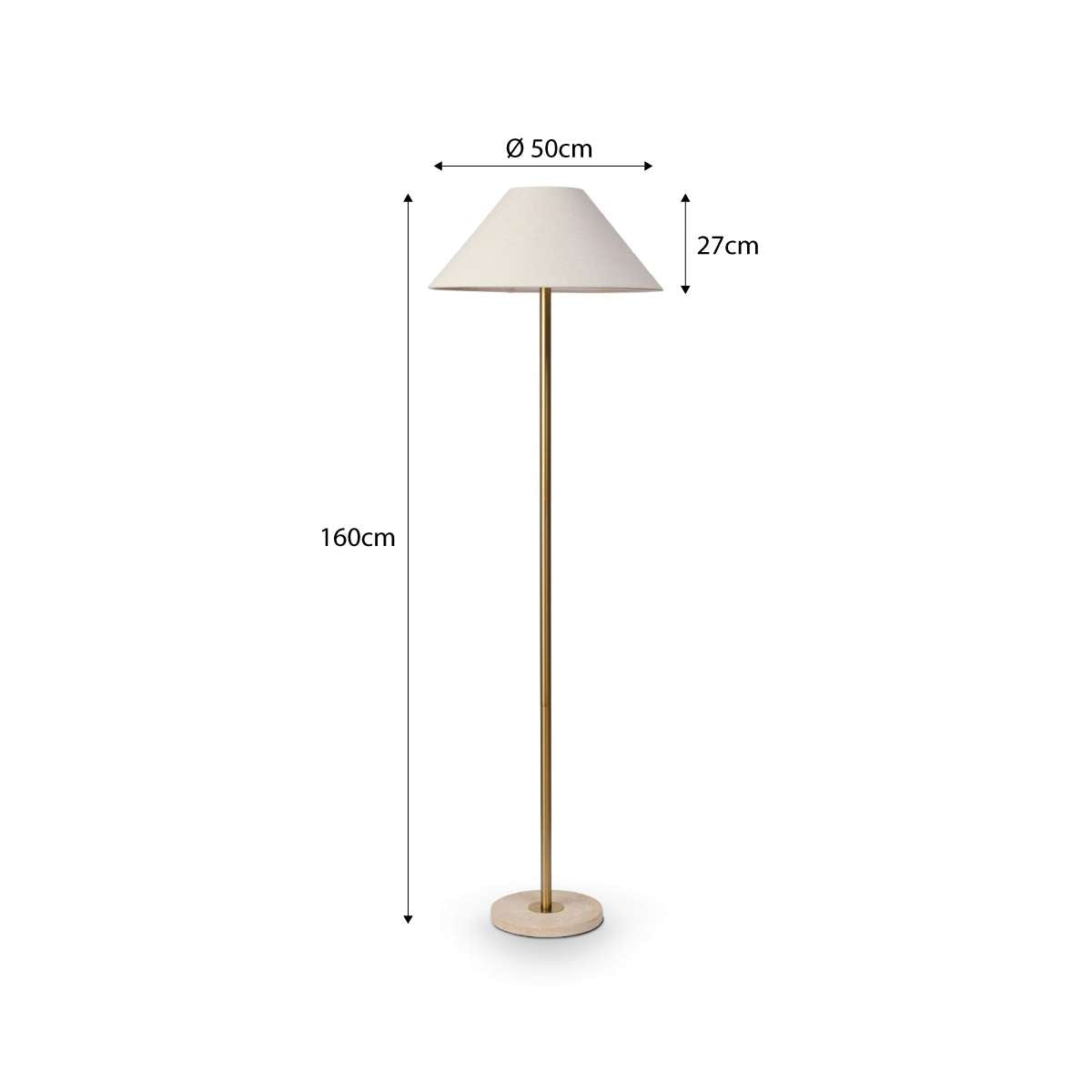 Phoebe Travertine Base Floor Lamp