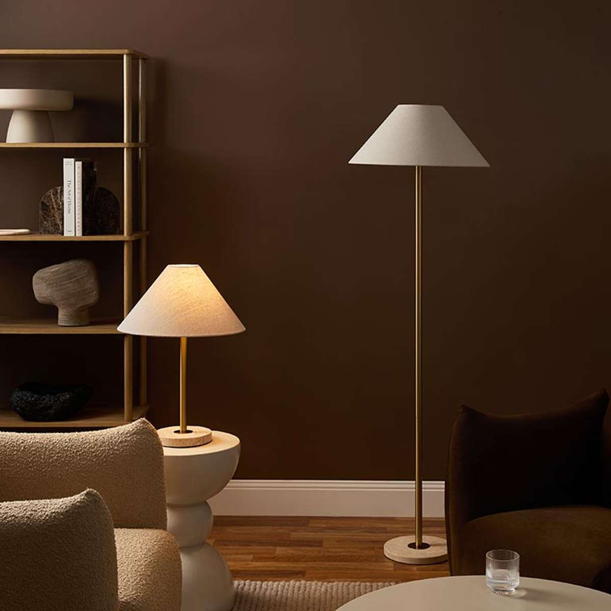 Phoebe Travertine Base Table Lamp