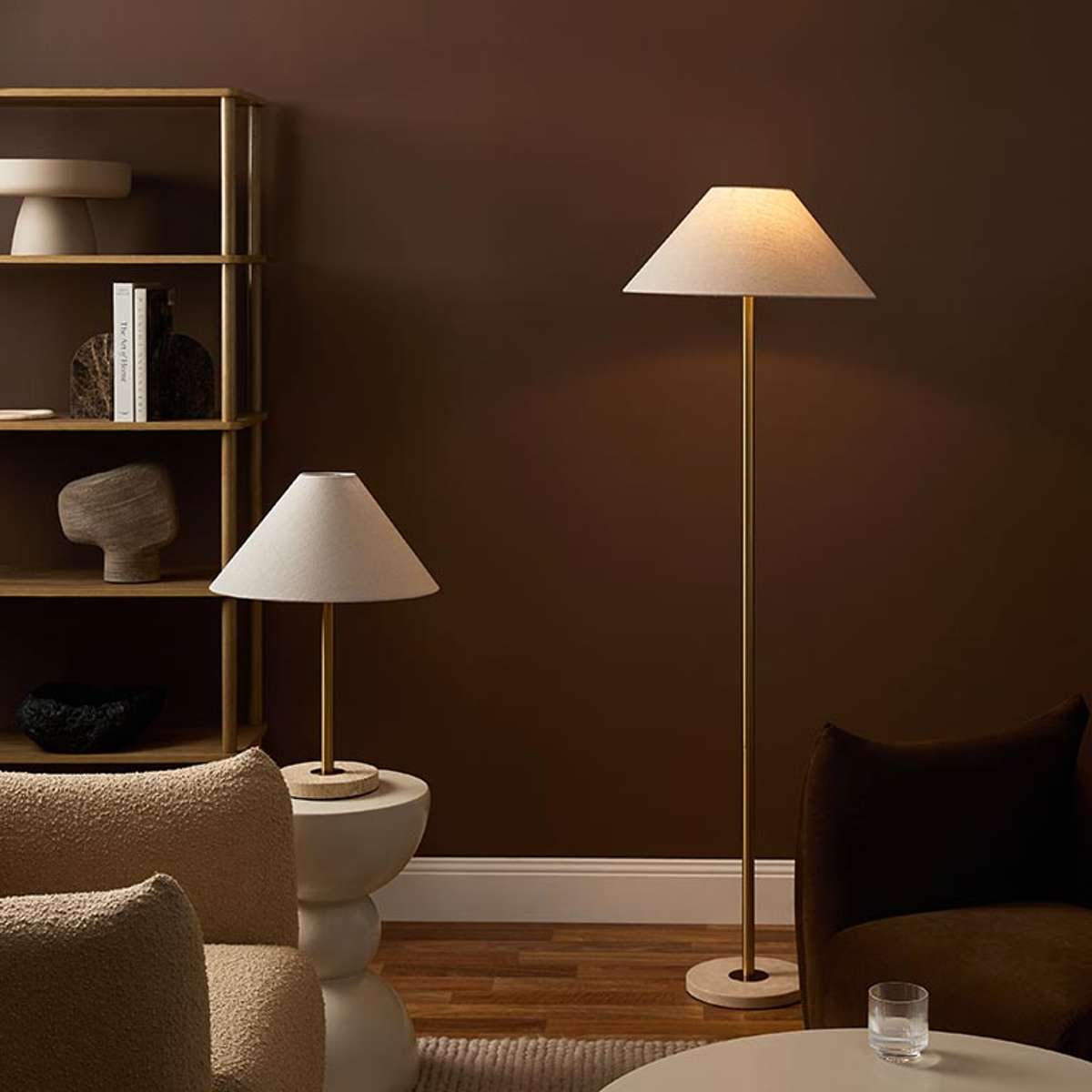 Phoebe Travertine Base Table Lamp