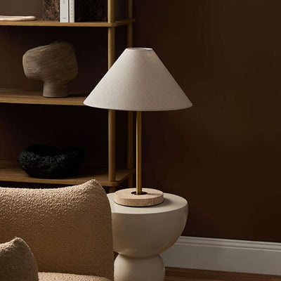 Phoebe Travertine Base Table Lamp