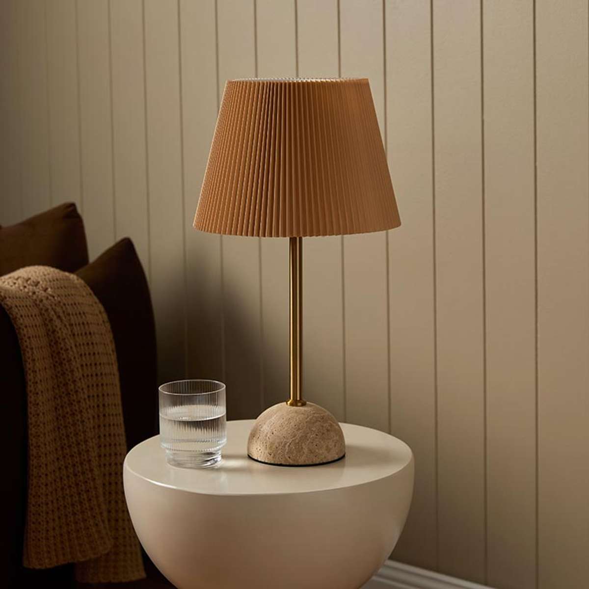 Elin Travertine Base Table Lamp
