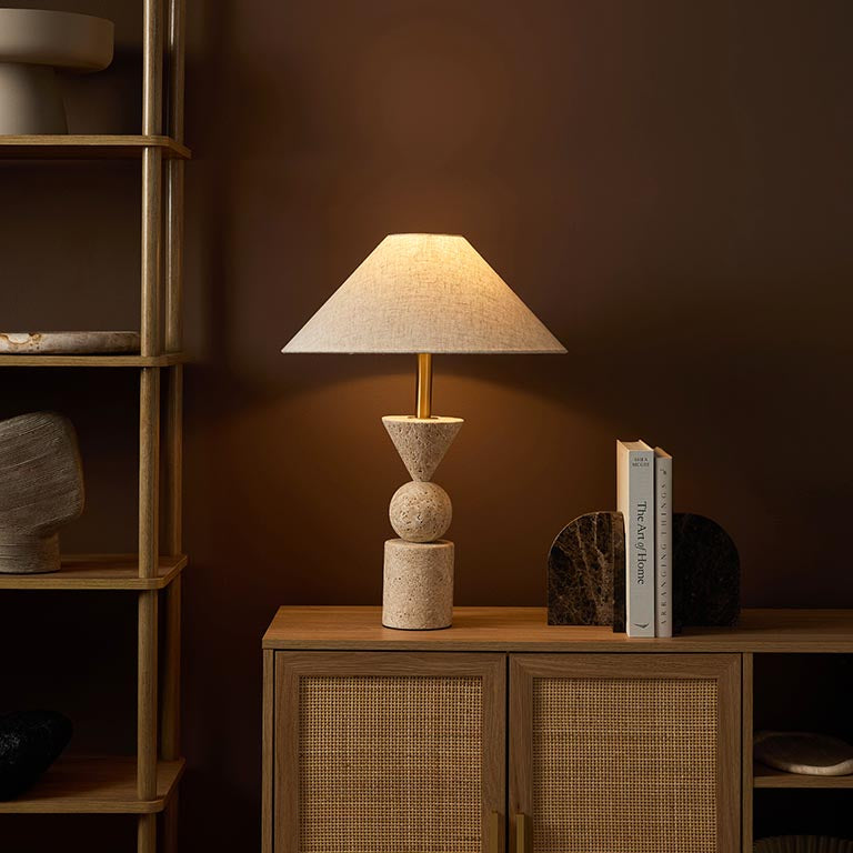 Travertine Table Lamp