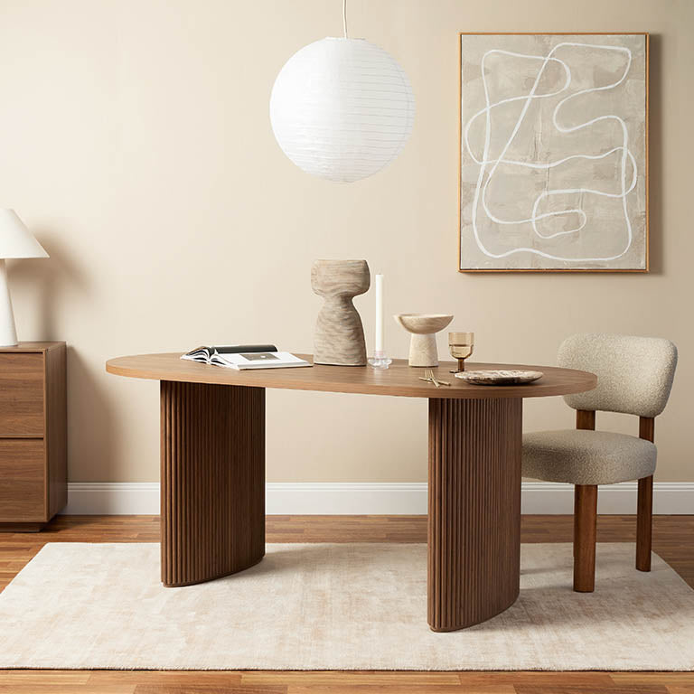 Amara Six Seater Dining Table - Walnut