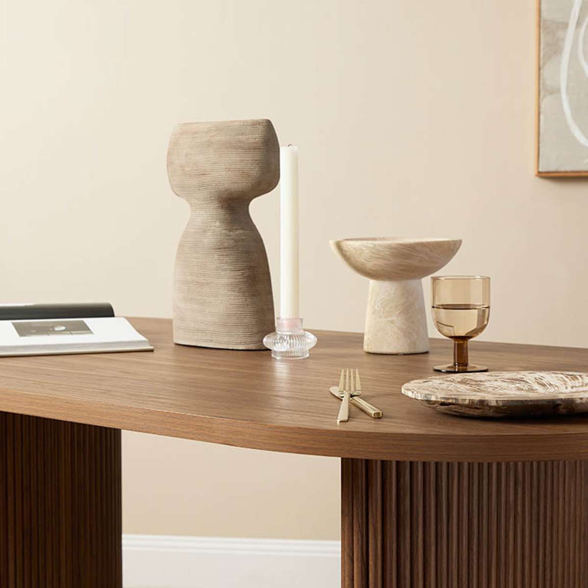 Amara Six Seater Dining Table - Walnut