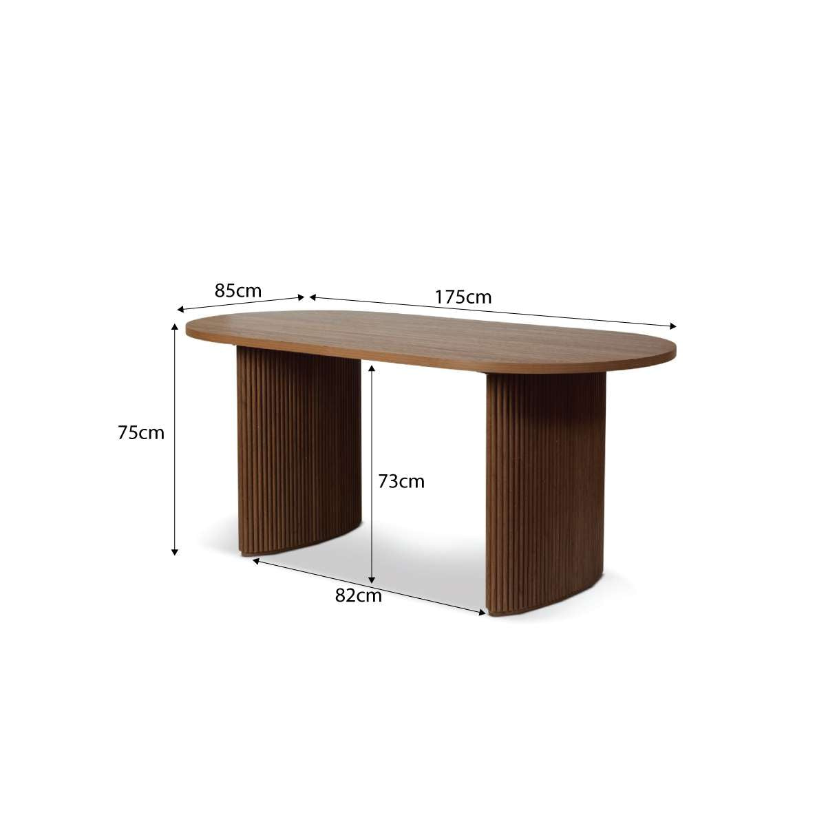 Amara Six Seater Dining Table - Walnut