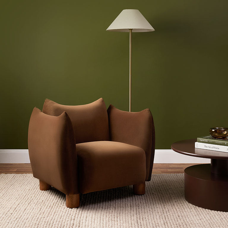 Monte Velvet Occasional Chair - Chocolate